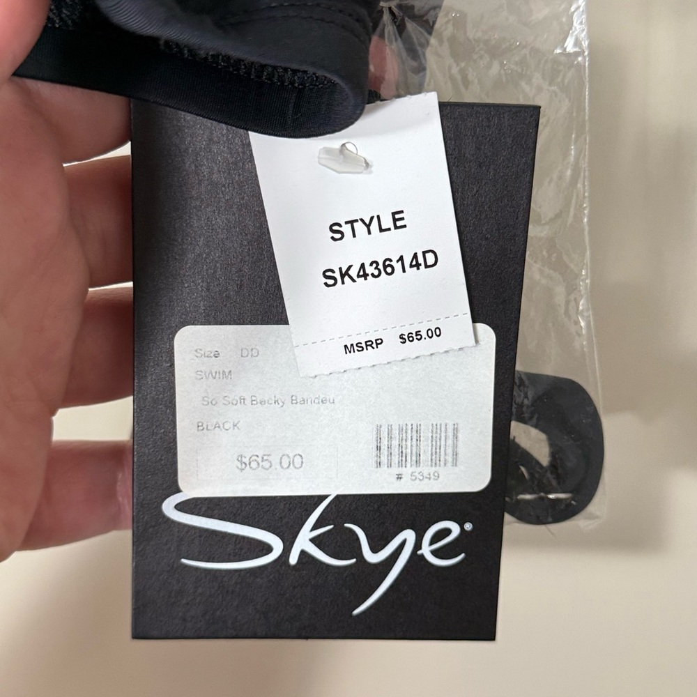 Skye Black Strapless Bandeau Bikini Swim Top Size DD - Picture 3 of 6